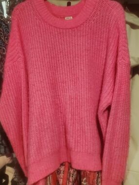 Aerie Hot Pink Oversized Sweater
